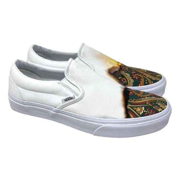 New VANS OFF THE WALL SHOES SLIP ON CANVAS PAISLEY SZ 5 WOMAN SKATER OLD SKOOL - Picture 8 of 11